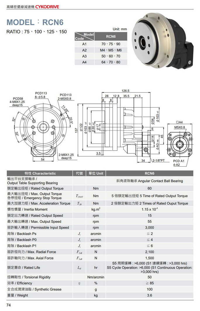 擺線(xiàn)減速機型號大全RCN